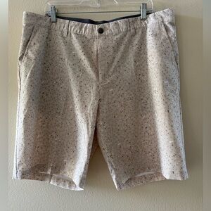 adidas Men’s Light Tan Golf Patterned Flat Front Shorts